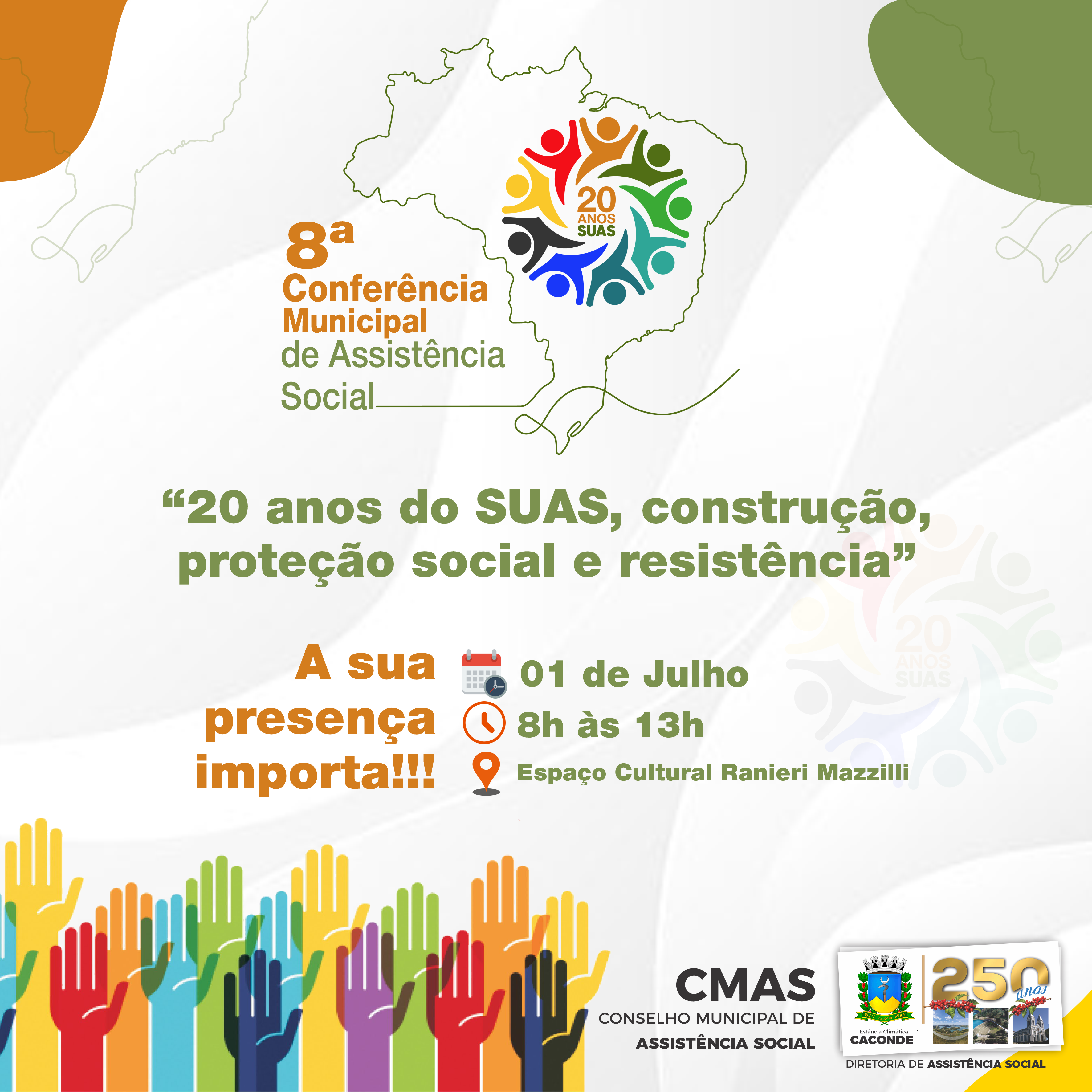 Caconde promove 8ª Conferência Municipal de Assistência Social no dia 1º de julho